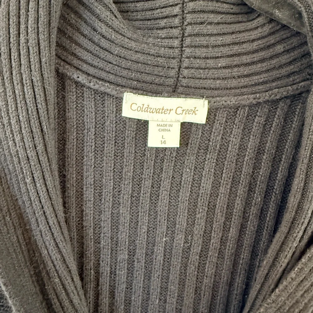 Coldwater Creek Black V-Neck Sweater Vest (size 14)